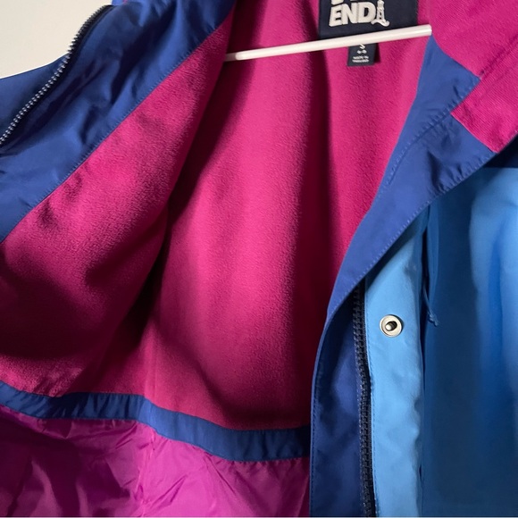 Lands End Squall Waterproof Parka Jacket With Hood Zip Front Blue Sz Small - Picture 7 of 8